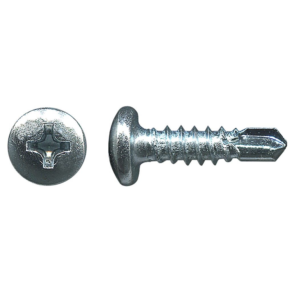 #10 Phillips Pancake Head Self-Drilling TEK Screws – Zinc Plated, Choose Your Size